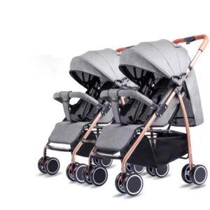 Twin Baby Stroller For 0-3 Years, Double Twin Stroller Grey