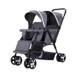 Multifunctional baby stroller for twin babies with high view