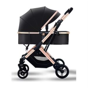 2in1 Baby Stroller Portable Baby Stroller Foldable black