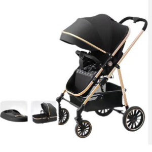 2in1 Baby Stroller Portable Baby Stroller Foldable black