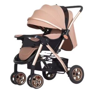 Hot Sale Baby 0-3 Years Old Travel Luxury Steel Frame Light Weight Push Folding Baby Stroller Khaki