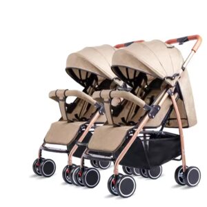 Twin Baby Stroller For 0-3 Years, Double Twin Stroller Khaki